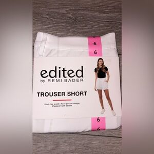 Edited by Remi Bader Trouser Shorts White High Rise Size 6 New W Tags Pleated